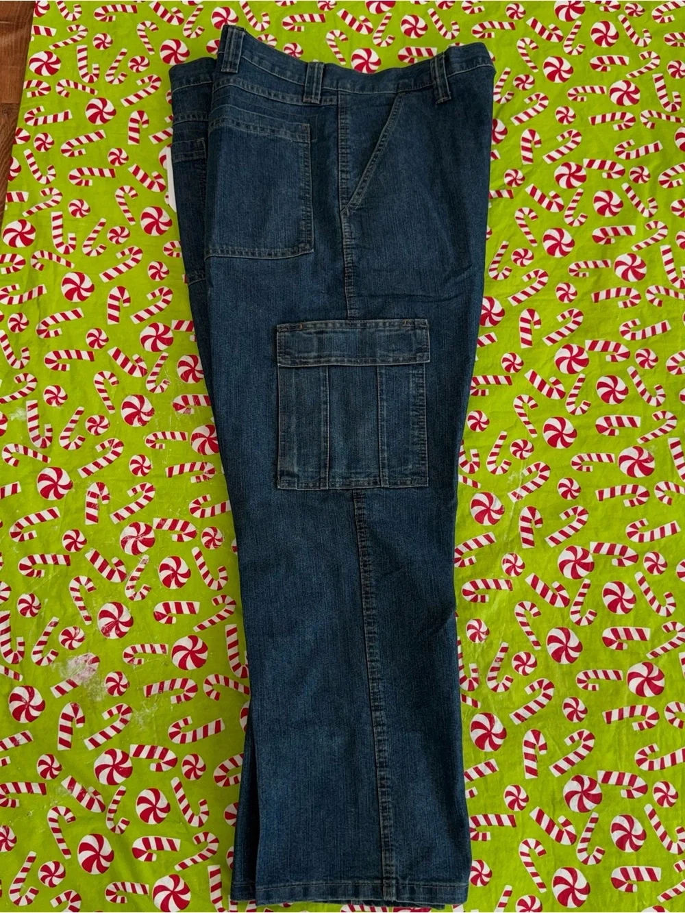 Wrangler Five Star Heritage Men’s Relaxed Fit Cargo Jeans 38x30 Dark Wash New